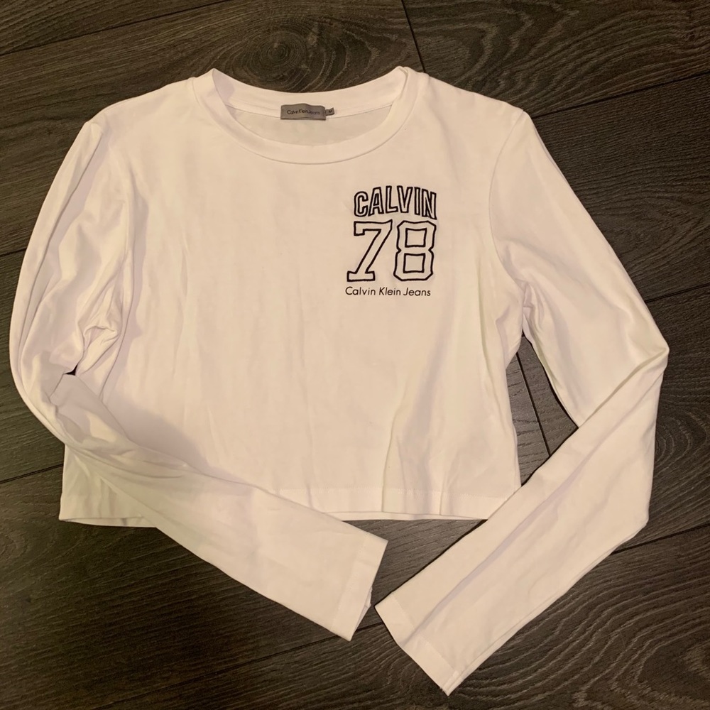 CK long sleeve crop top
